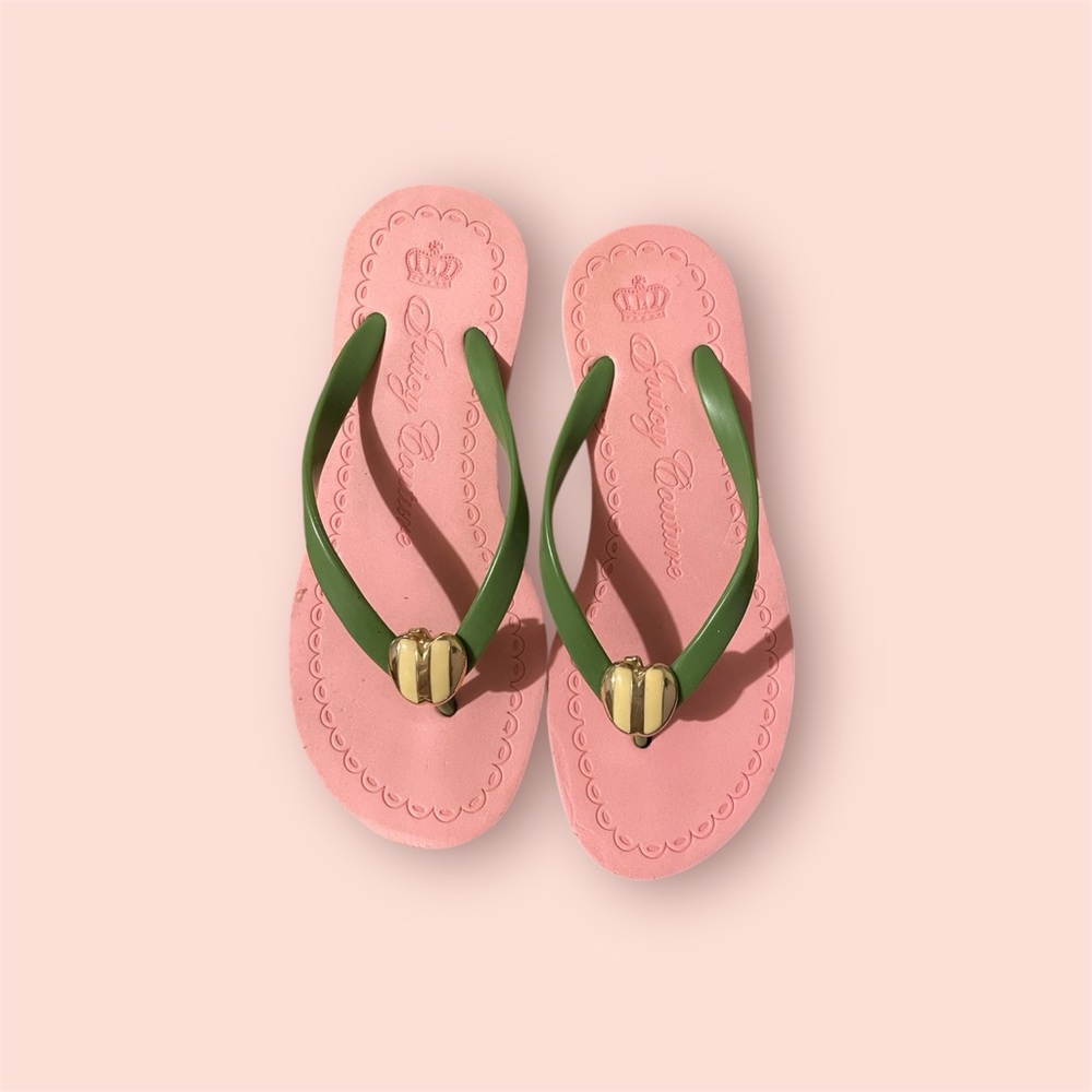 Juicy Couture Vintage Pink & Green Wedges 🩰🎀🌿
